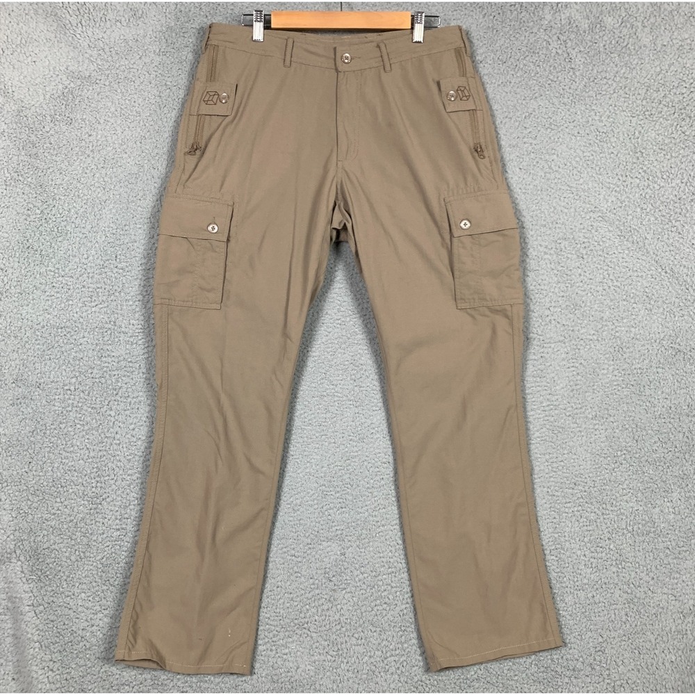 Clothing Arts Cargo Pants Mens Actual 35x31 Tan Pick-Pocket Proof P Cubed Travel